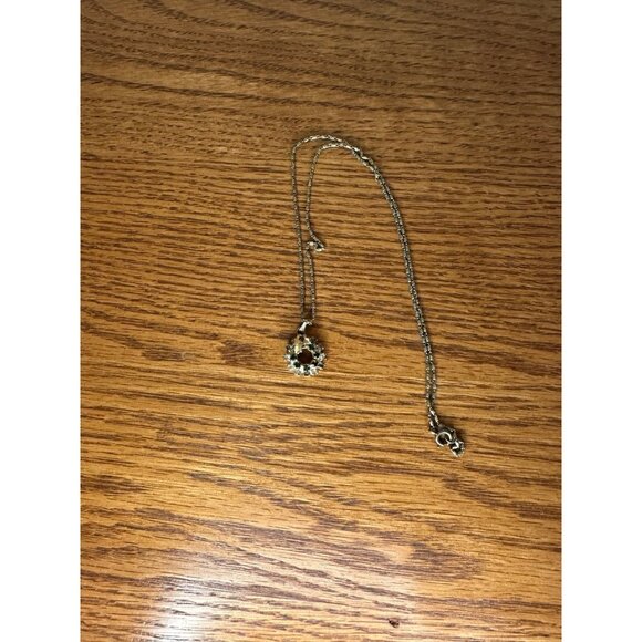 vintage Charter Club gold-tone Christmas wreath necklace rhinestone - Picture 2 of 2